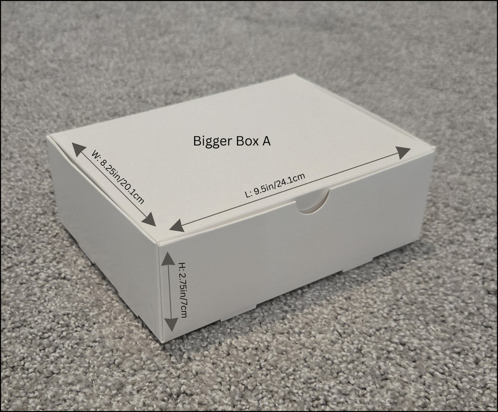 25pc White cardboard boxes-Big-9.5in x 8.25in x 2.75in-FREE SHIPPING!