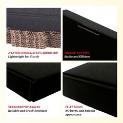 50 Pack 4x4x1 in Black Small Shipping Boxes Corrugated Cardboard Mailers