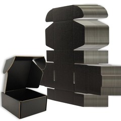 4x4x2 inches Small Shipping Boxes Set of 100 – Black Mailer Corrugated Cardbo…
