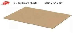5 PACK Cardboard Sheets 36″ x 72″ Corrugated Kraft 5/32″ Thick Single Wall NEW