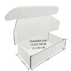 Small White Box 5 x 3 x 1 Inch 50 Pack Recyclable Corrugated Gift Mailers Sto…