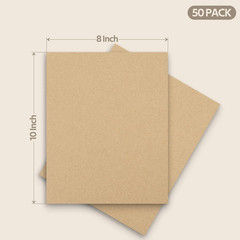 , 50 Pack 8X10 Corrugated Cardboard Sheet Flat Cardboard Pads Inserts, 1/16″ Thi