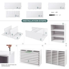 SONGWAY Desk Paper Storage Organizer – Literature Organizer, 27 Compartments …