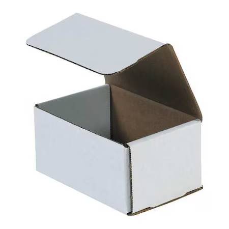 6 In X 4 In X 3 In Inside H, Literature Mailer, White, Corrugate, Single Wall,
