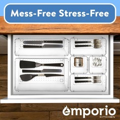 Emporio Kitchen Drawer Organizer Set – 12, 20, 18, 22 Pcs Stackable Storage T…