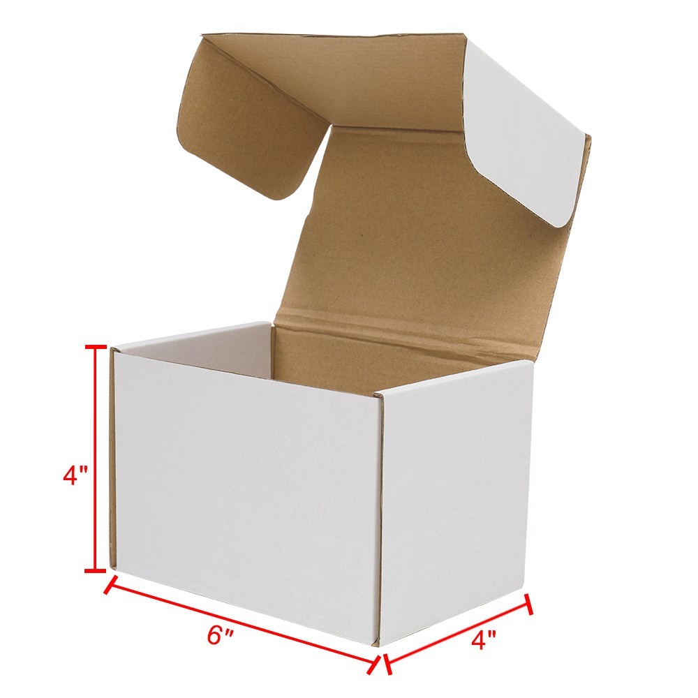 50Pcs Corrugated Paper Boxes 6x4x4″ White Yellow Cardboard Corrugated Carton