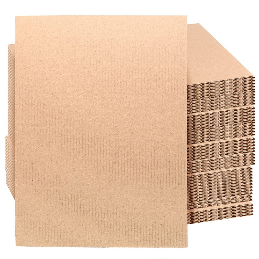 JAPCHET 60 PCS 9 x 12 Inches Corrugated Cardboard Sheets, Flat Cardboard Shee…