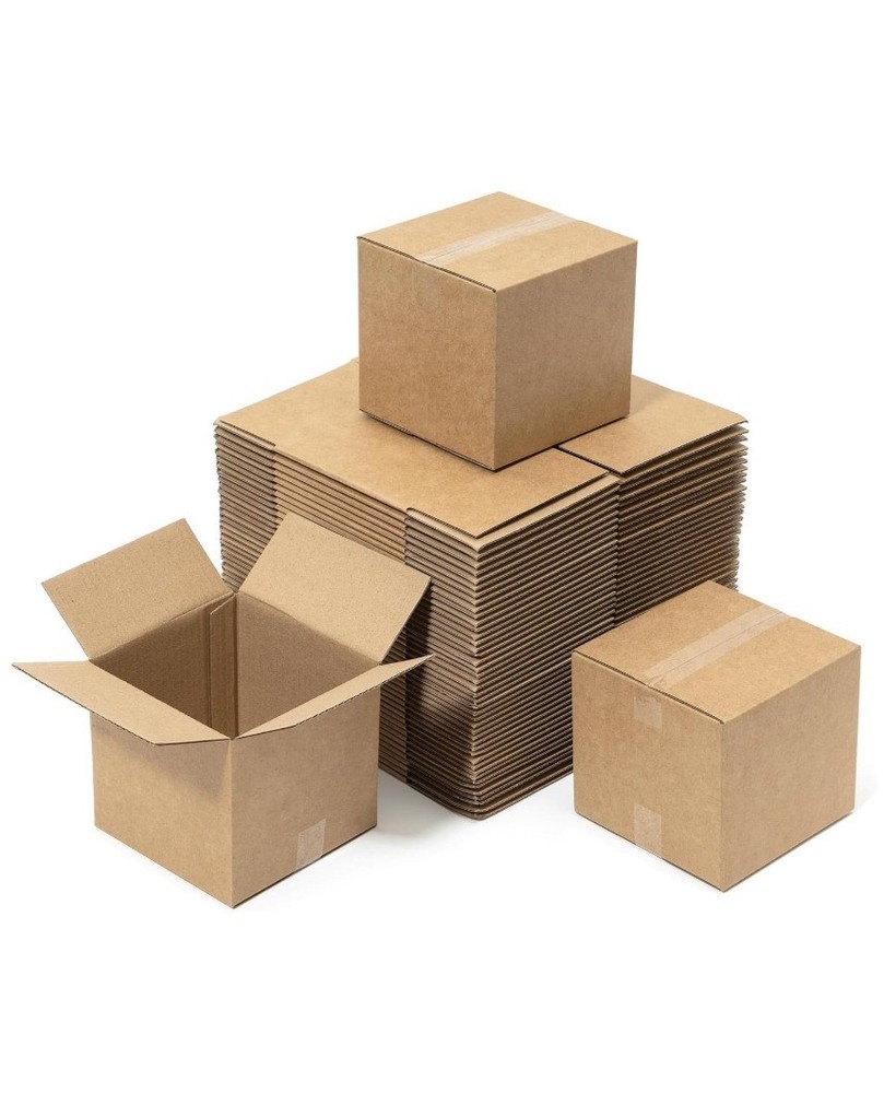 4x4x4 Shipping Boxes 50 Pack – Small Corrugated Cardboard Mug Mailer Box Brown.