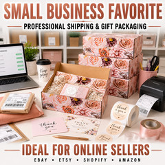 Boho Floral Mailer Boxes 9x6x3 Boutique Gift Packaging Shipping Boxes 32 ECT