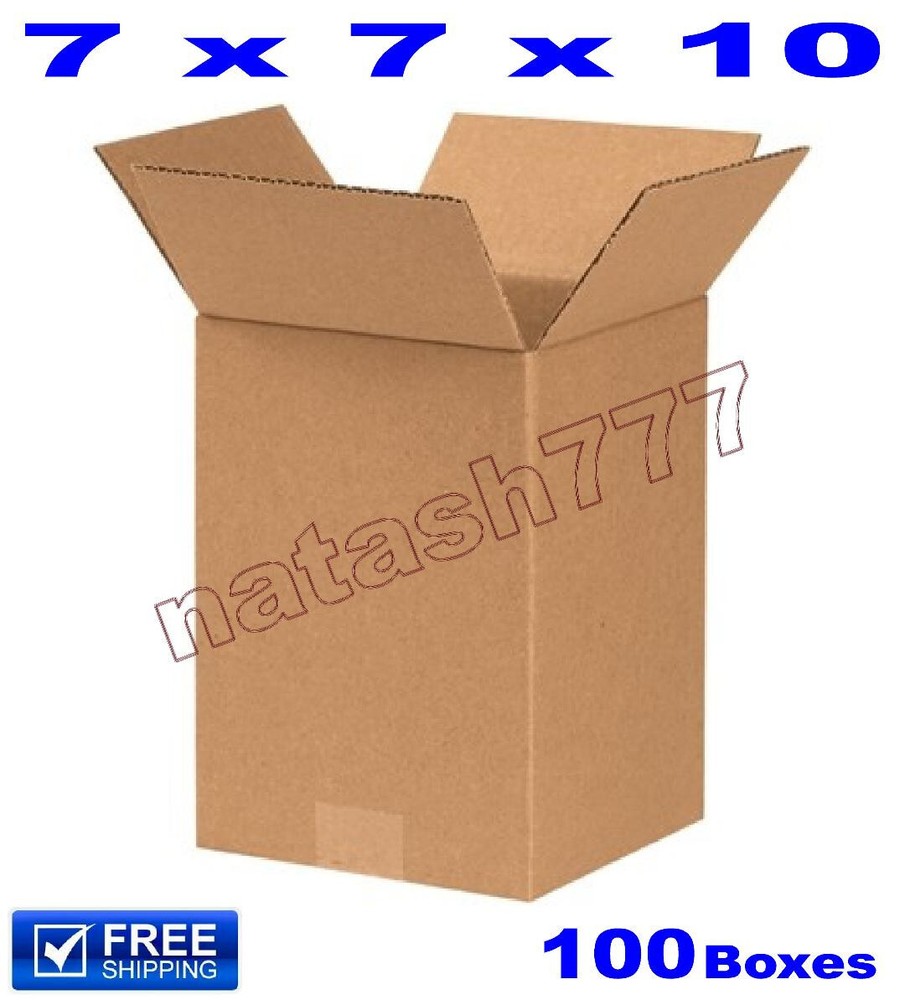 100 – 7x7x10 Cardboard Boxes 32ECT Mailing Packing Shipping Corrugated Carton