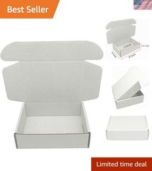 Lightweight White Corrugated Shipping Boxes, 5-Pack 6x4x2.3 for Safe Transit