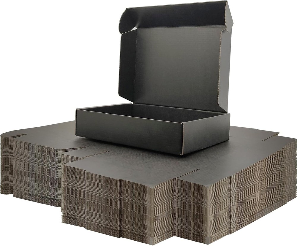 9x6x2 inches Small Shipping Boxes Set of 50 – Black Mailer Corrugated Cardboa…