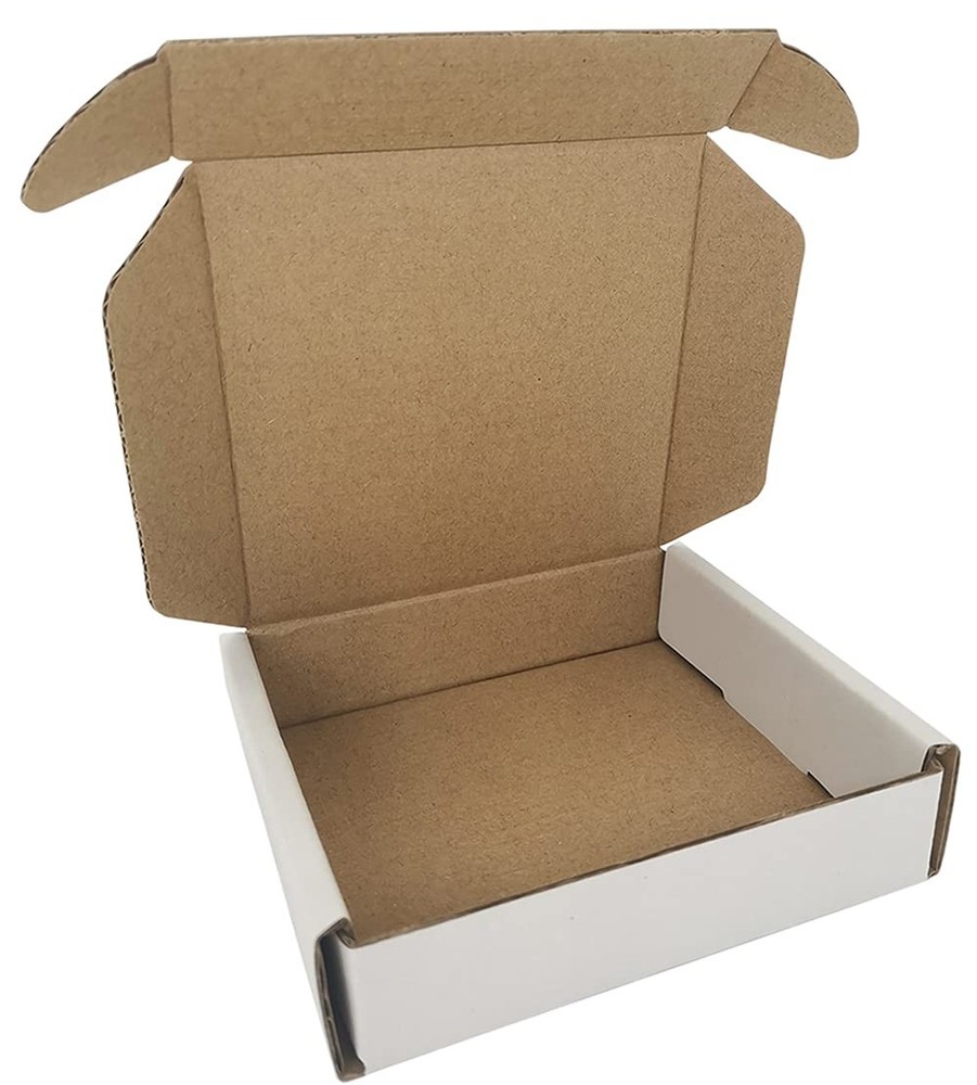 50 PCS 4x4x1 Inch White Corrugated Mailer Cardboard Box Small Shipping Tool