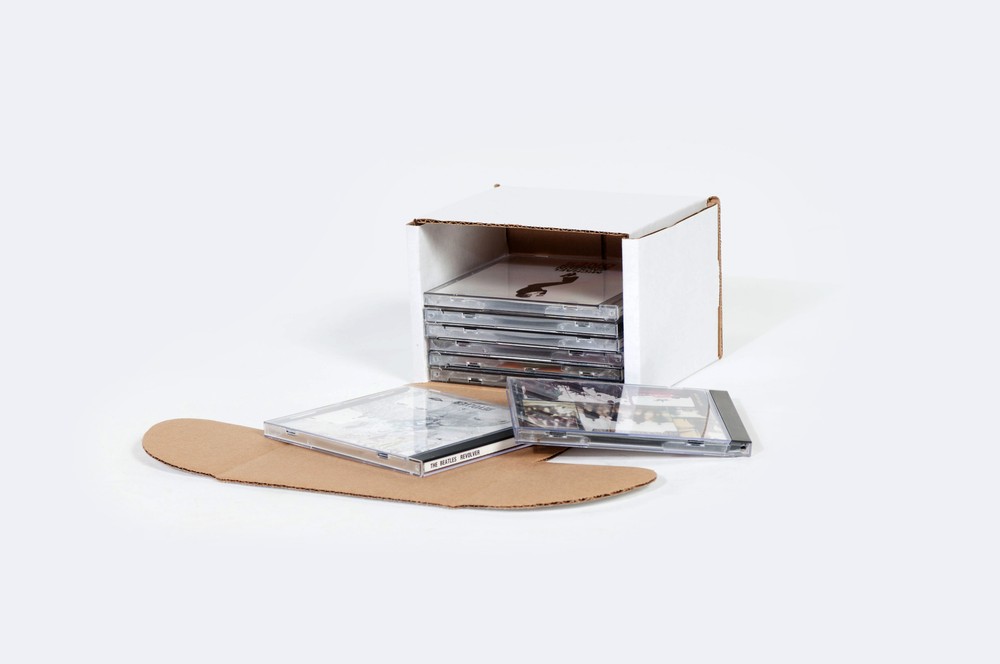 5 5/8 x 4 3/16 x 5″ Outside Tuck Corrugated Mailer CD Jewel Case [Holds 10 CD’s]