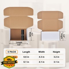 RPBHY Small Shipping Boxes 6x4x3 5 Pack White
