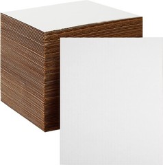 50 Pack Large White Flat Corrugated Cardboard Sheets for Shipping & Crafts