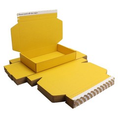 Yellow 10.5×6.3×2 Inch Hard Corrugated Cardboard Shipping Gift Wrap Box