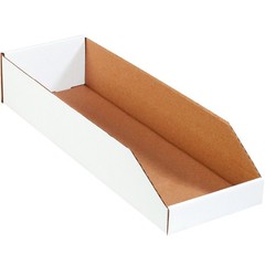 PBINMT824 Open Top Bin Boxes, 8″ x 24″ x 4 1/2″, Oyster White (Pack of 50)