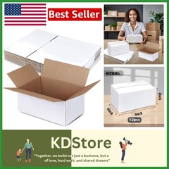 12-Pack 9x6x4 White Corrugated Shipping Boxes – Ideal for Small Business & Gifts