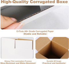 Shipping Boxes,8X6X4Inches 5 PCS Shipping Boxes,White Corrugated Cardboard Boxes