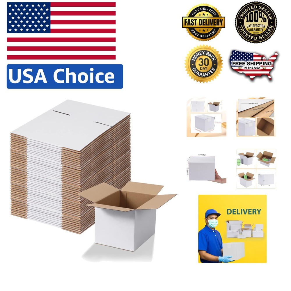 40 Pack of Durable 8x6x6 Recyclable Shipping Boxes – Ideal for Small Businesses