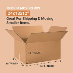 Double Wall Shipping Boxes Large 24″L x 18″W x 12″H 10-Pack – Corrugated Cardboa