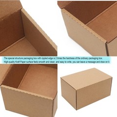 10 Pack 6x4x3 Cardboard Boxes, Corrugated Shipping, Gift Packing, Crafts, Brown