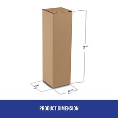 MT Products Tuck Top Brown Paperboard Gift Boxes 2″ x 2″ x 7″ – Pack of 500
